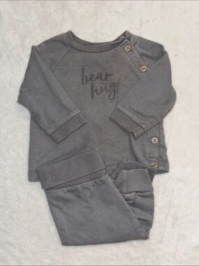 ANKO Cozy Bear Hug Gray Kids matching  Set 3-6 months gender neutral